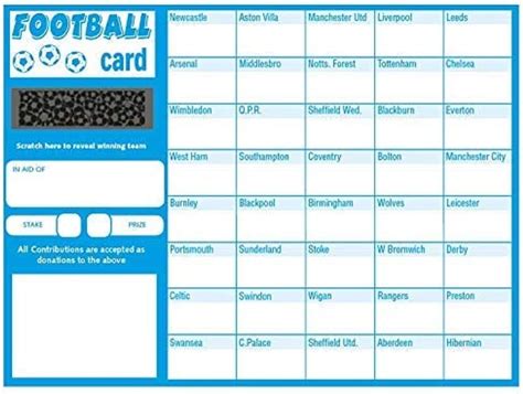 charity football cards|Amazon.co.uk: Football Fundraising Cards.